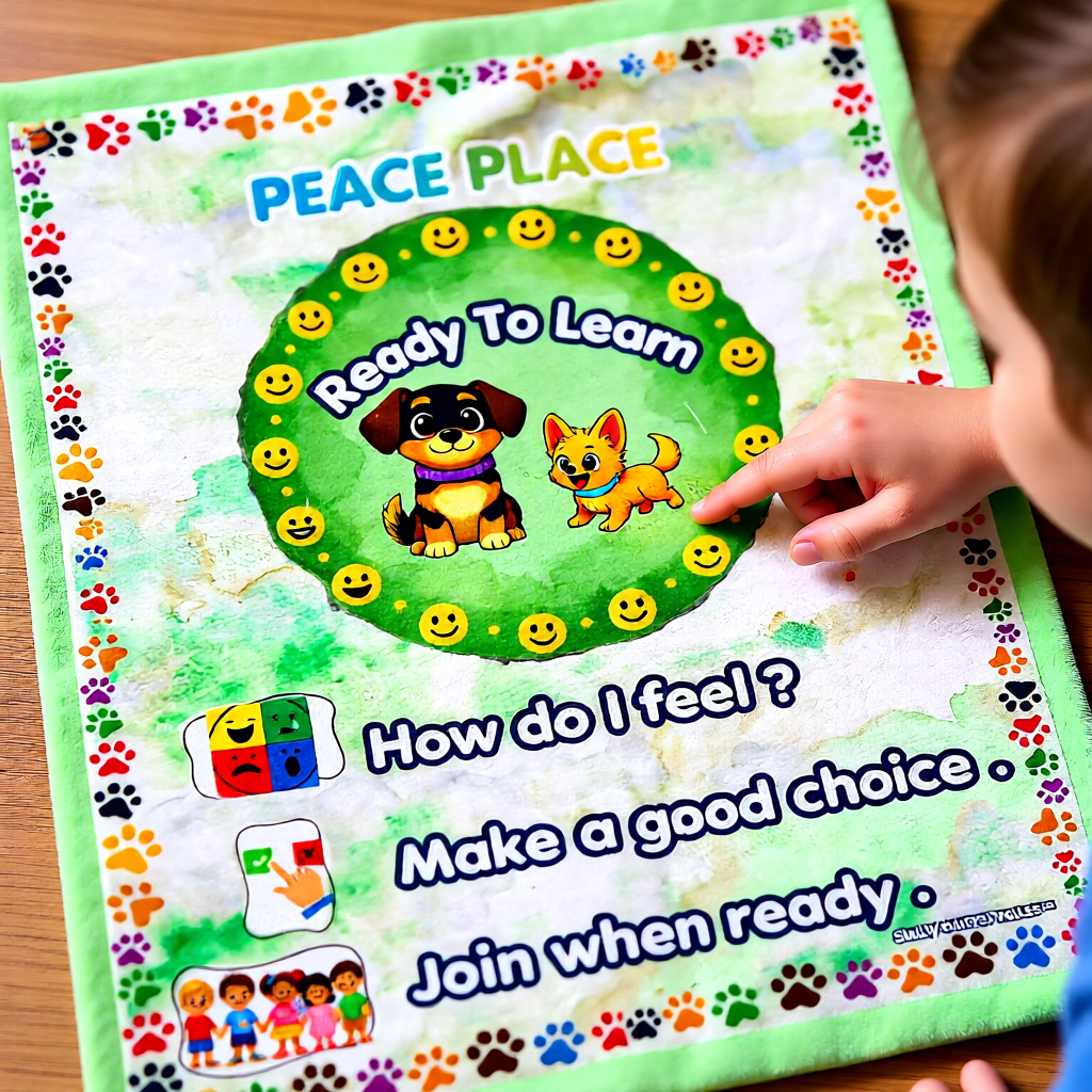 Silly Mutts Tales™ Peace Place Ready to Learn Blanket
