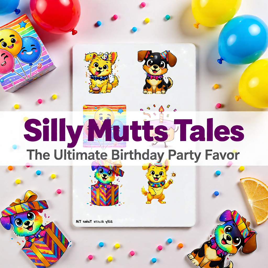 Temporary Tattoos — Happy Birthday!!!-Silly Mutts Tales Puppies (Candy & Peeps)