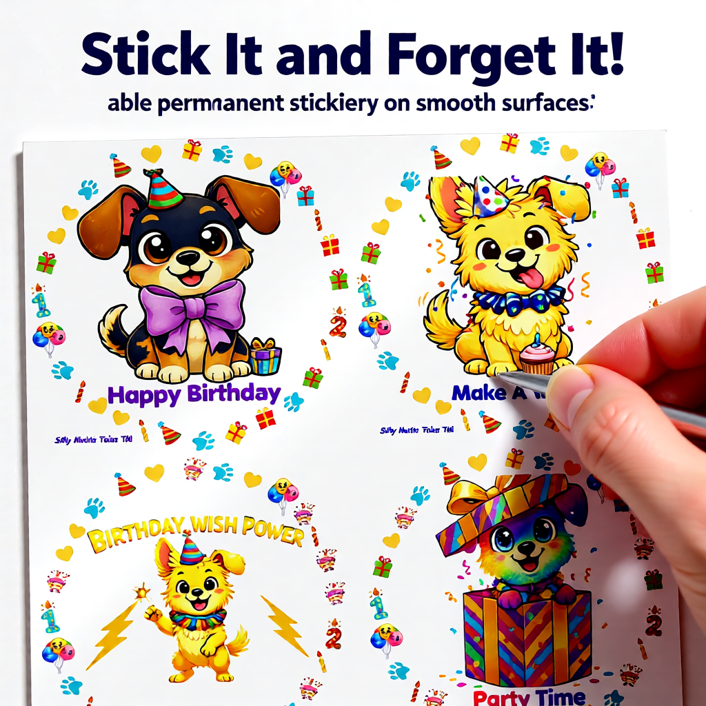 Silly Mutts Tales™ Birthday Puppy Sticker Sheet
