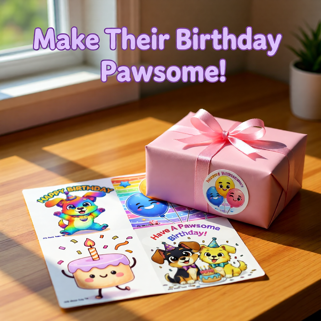 Silly Mutts Tales™ Pawsome Birthday Sticker Sheet