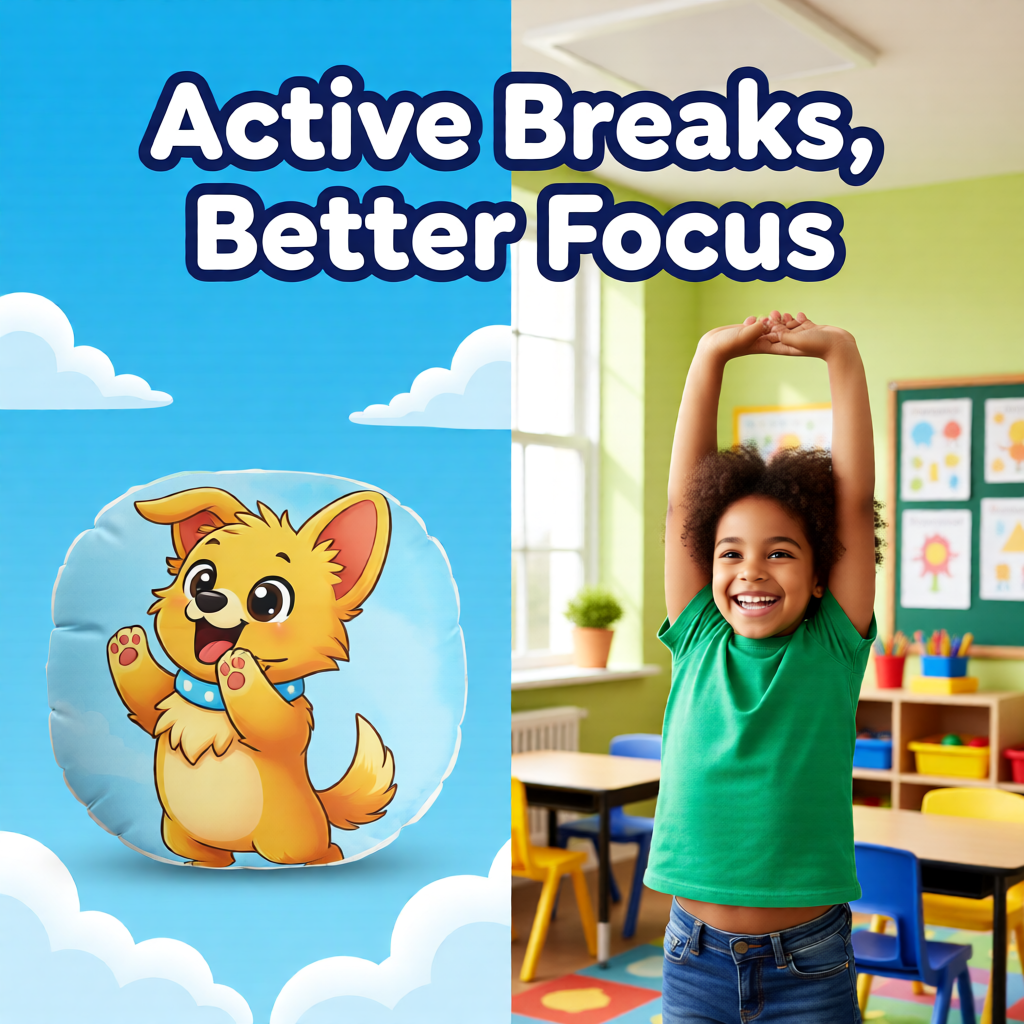 Peace Place™ Wiggle Break Guided Floor Pillow for Kids  Movement Break Cushion | Social-Emotional Learning (SEL) Tool