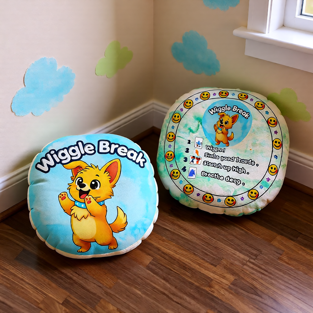 Peace Place™ Wiggle Break Guided Floor Pillow for Kids  Movement Break Cushion | Social-Emotional Learning (SEL) Tool