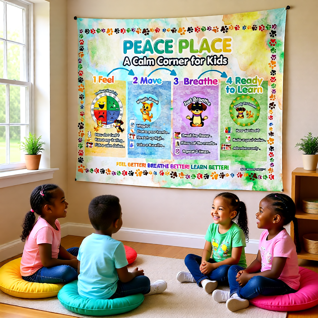 Peace Place™: A Calm Corner for Kids – 4-Step Self-Regulation Tapestry