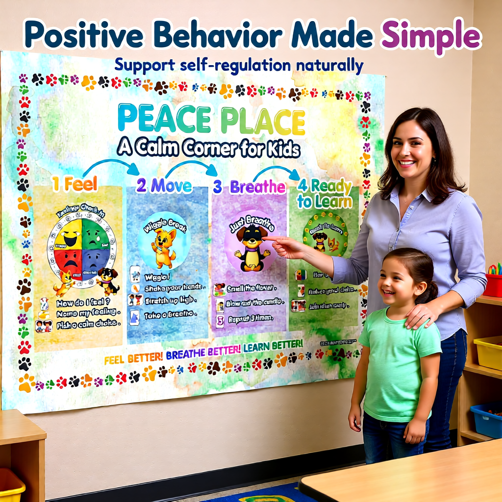 Peace Place™: A Calm Corner for Kids – 4-Step Self-Regulation Tapestry