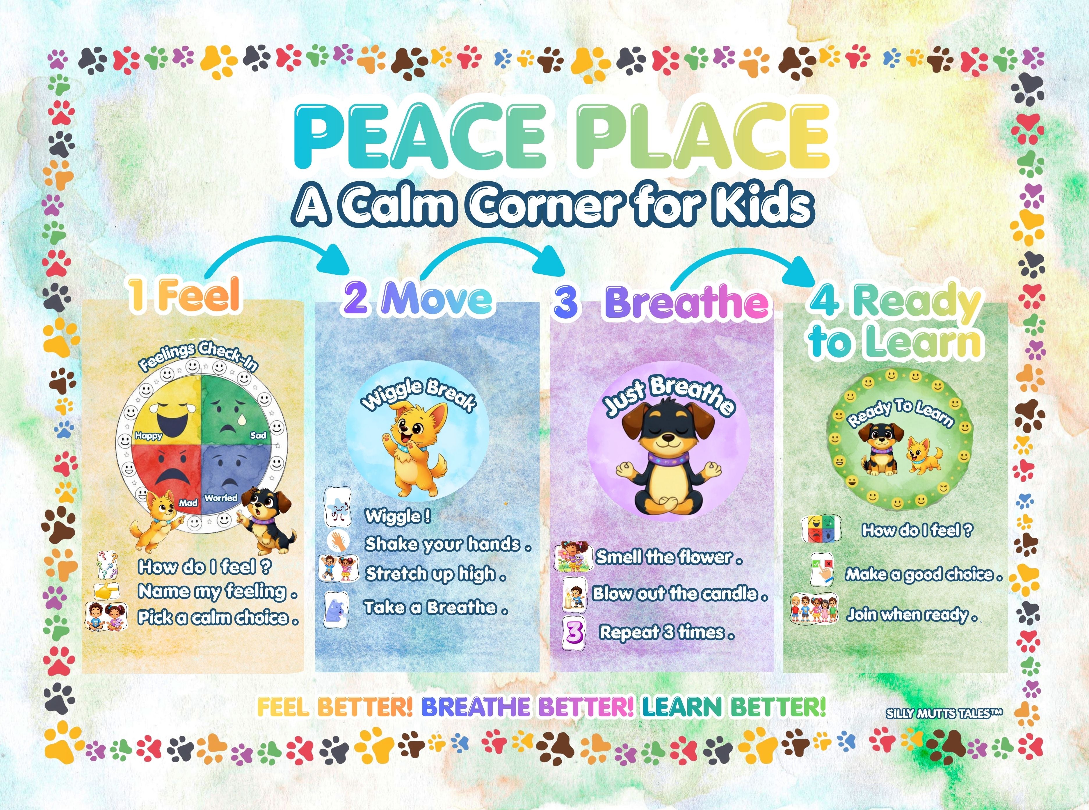 Peace Place™: A Calm Corner for Kids – 4-Step Self-Regulation Tapestry