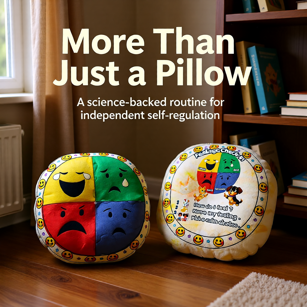 Feelings Check-In™ Round Floor Pillow More Than a Pillow—A Simple Self-Regulation Tool for Kids