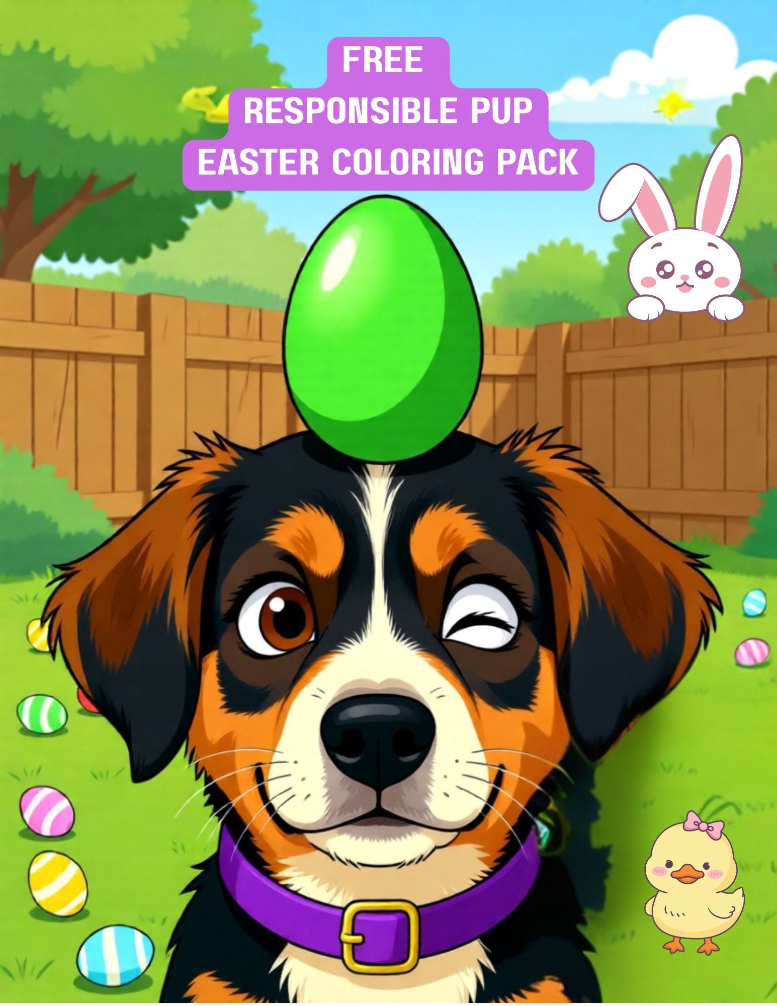 FREE Responsible Pup Easter Coloring Pack