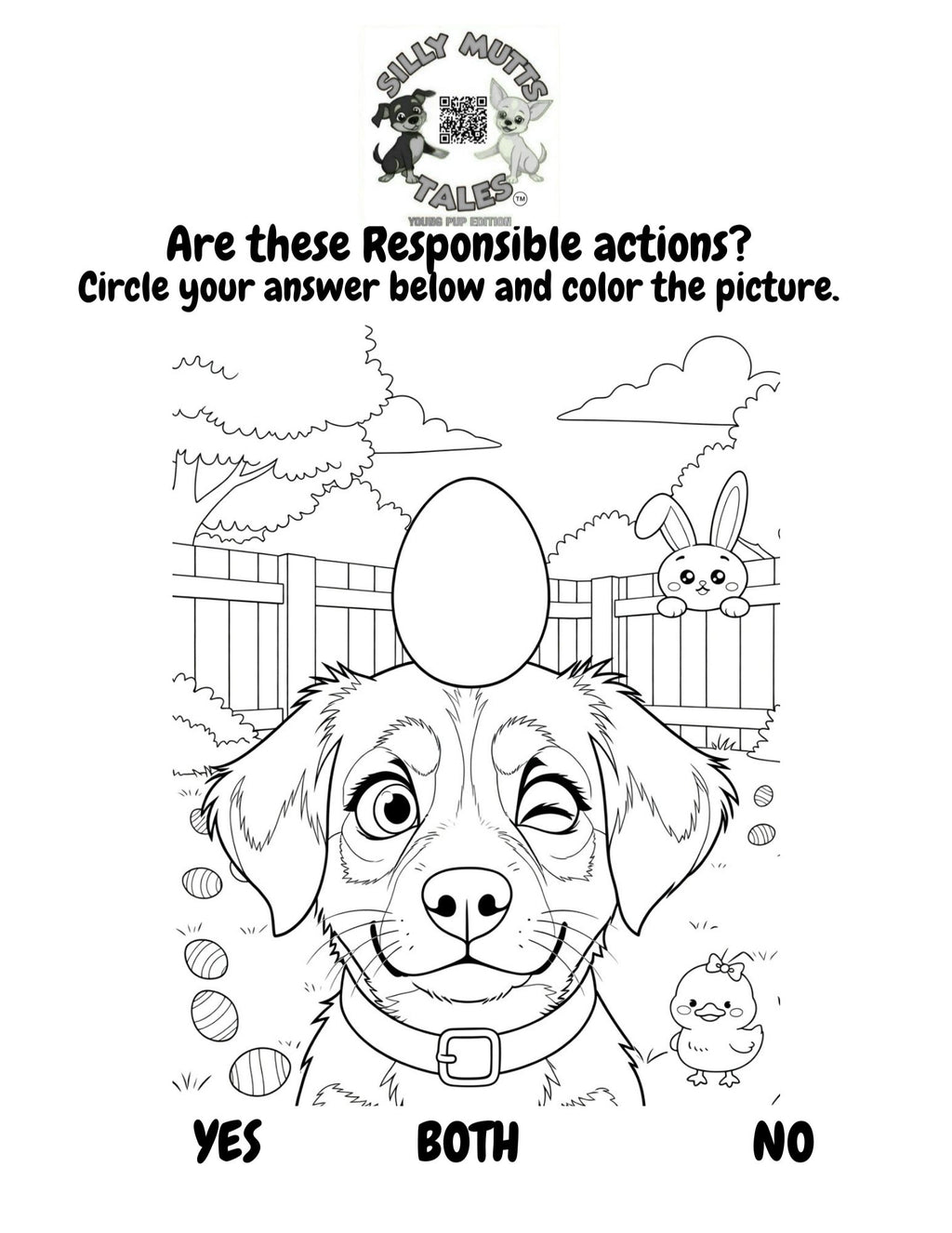 FREE Responsible Pup Easter Coloring Pack