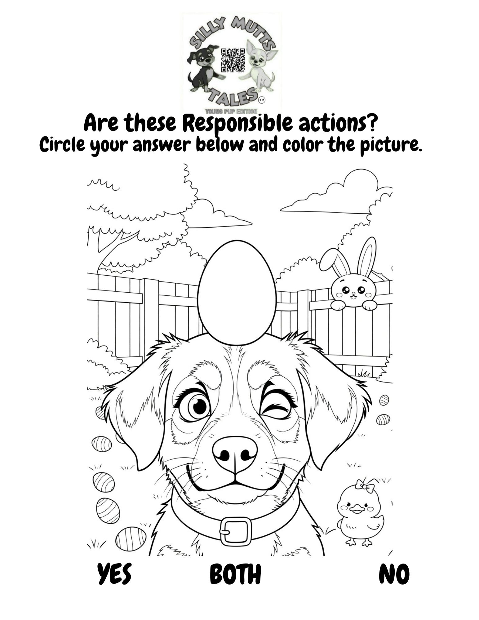 FREE Responsible Pup Easter Coloring Pack