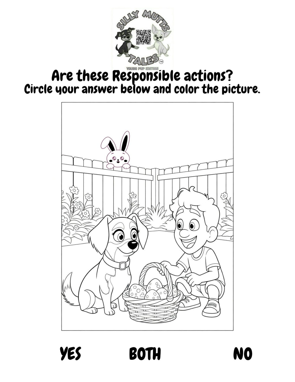 FREE Responsible Pup Easter Coloring Pack