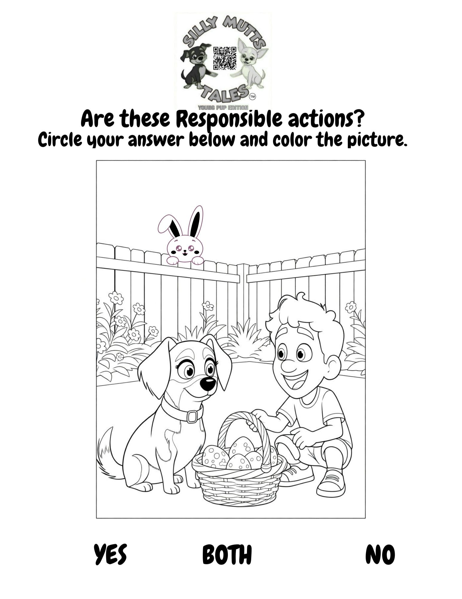 FREE Responsible Pup Easter Coloring Pack