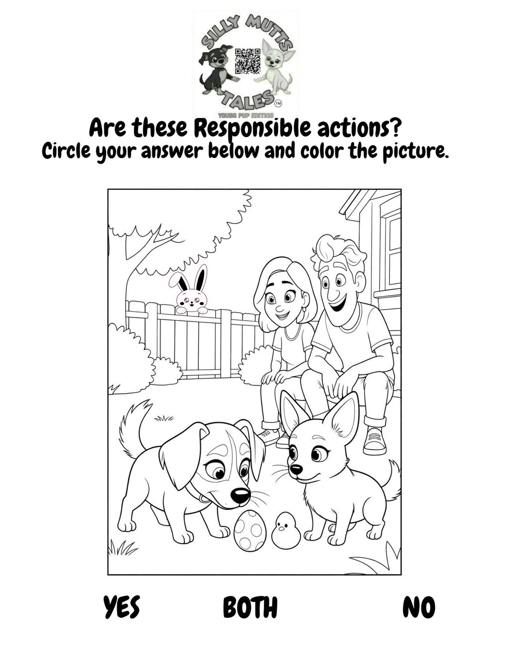 FREE Responsible Pup Easter Coloring Pack