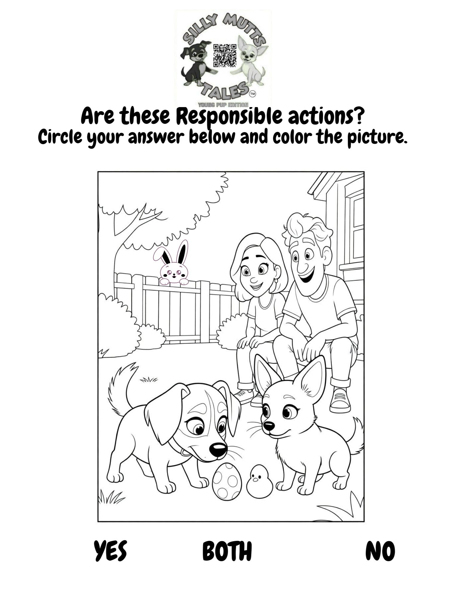 FREE Responsible Pup Easter Coloring Pack